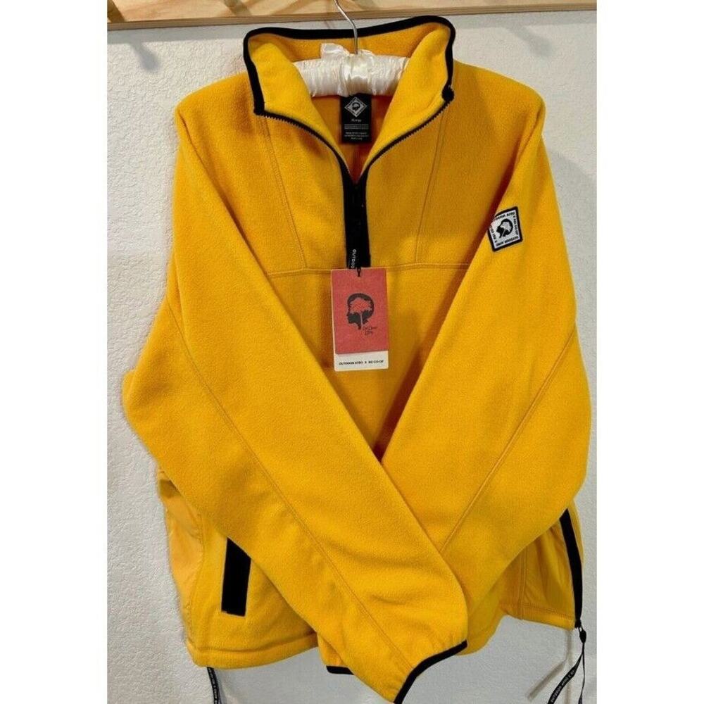 NWT Outdoor Afro X REI Co-Op Yellow Fleece Pullover Zip-Up Long Sleeve Size XL